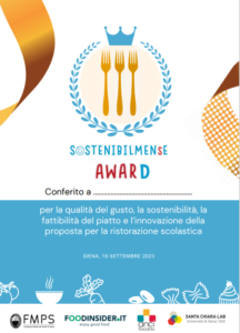 Targa Sostenibilmense Award le tre forchette